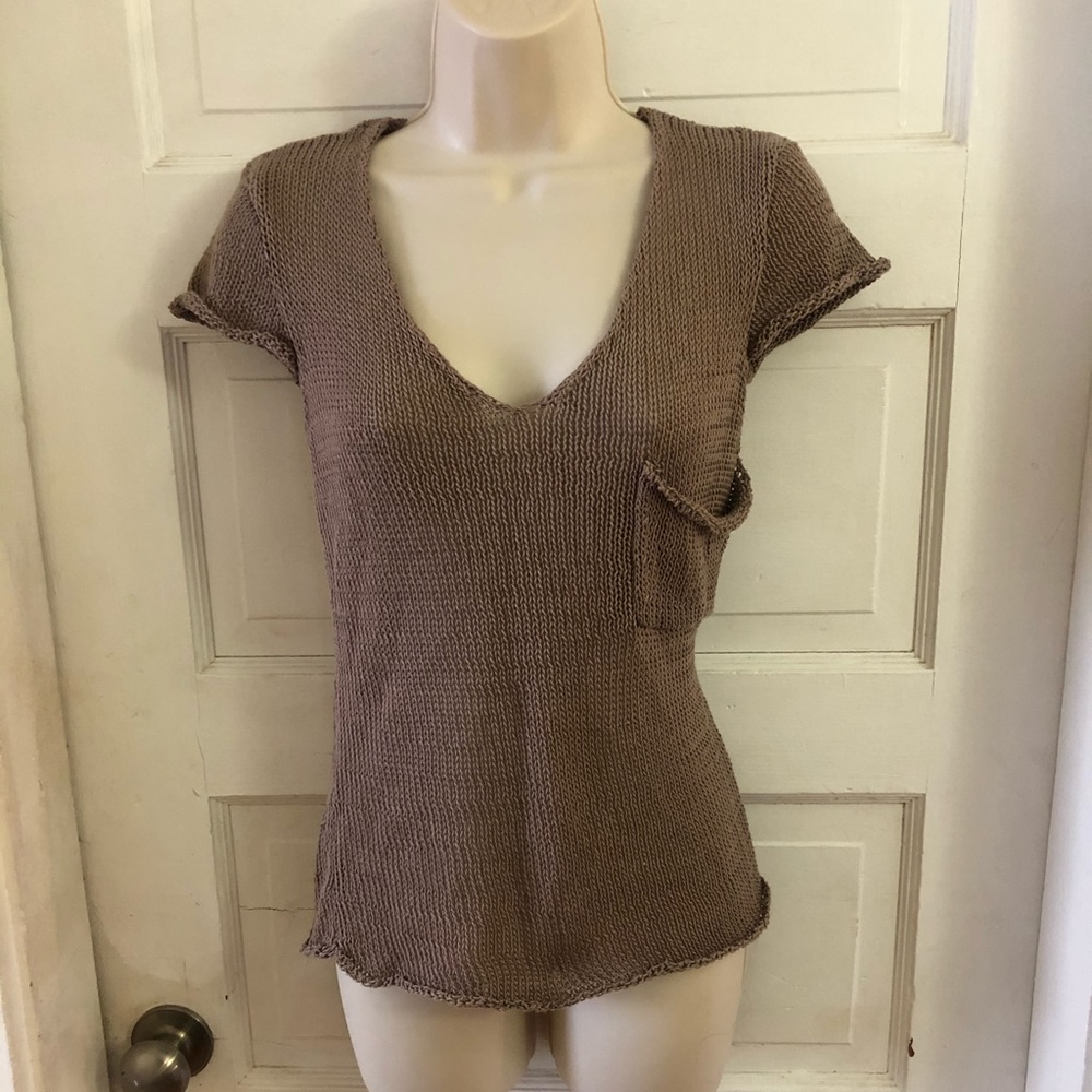 Crochet cap sleeve sweater